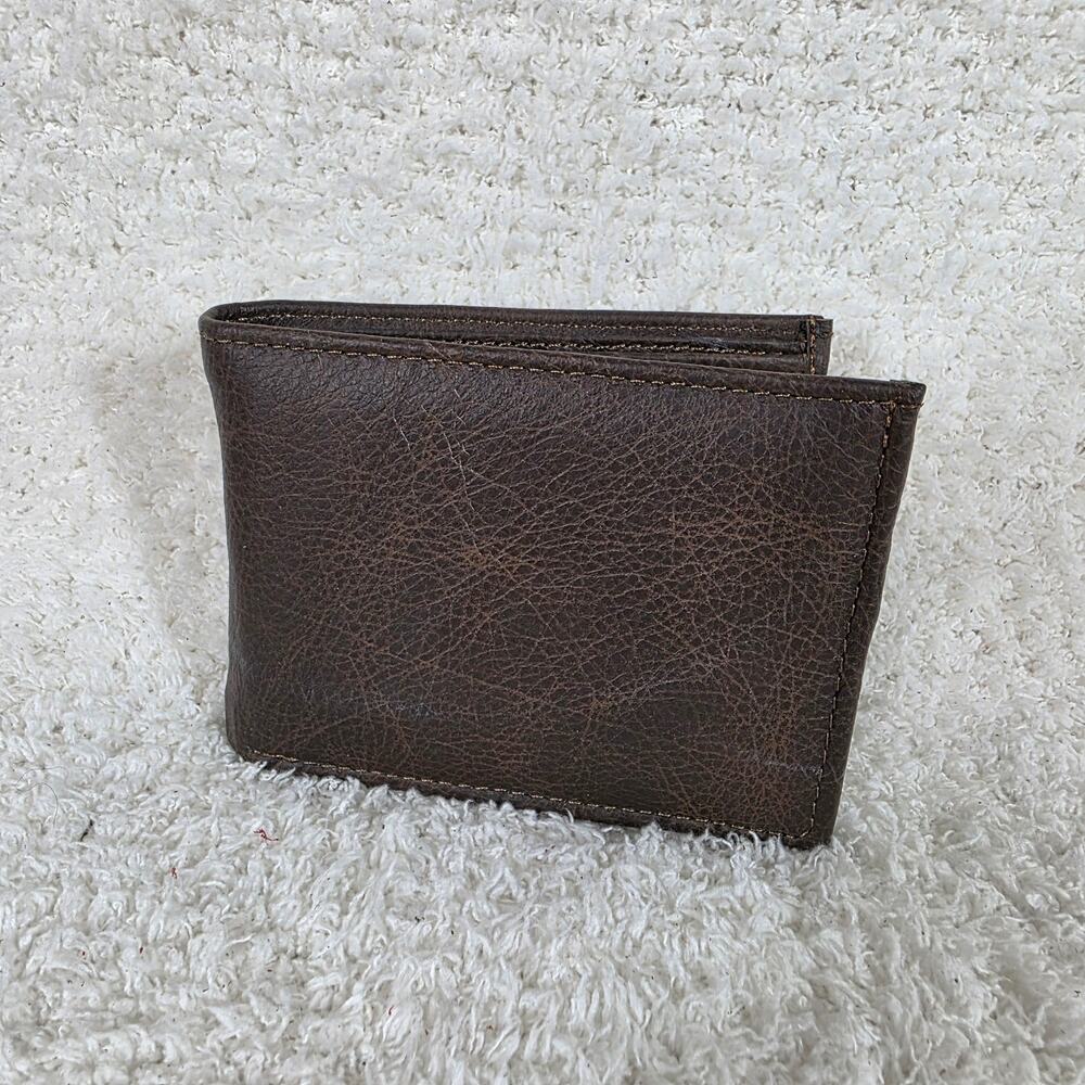 Men's Genuine Leather Bi-Fold Wallet Matte Brown Design Made in Mexico